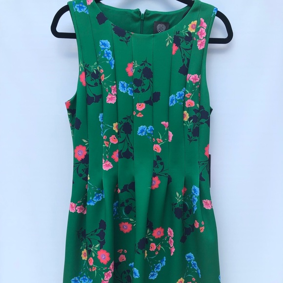 Vince Camuto Green Flowered Scuba Dress NWT - Picture 7 of 7